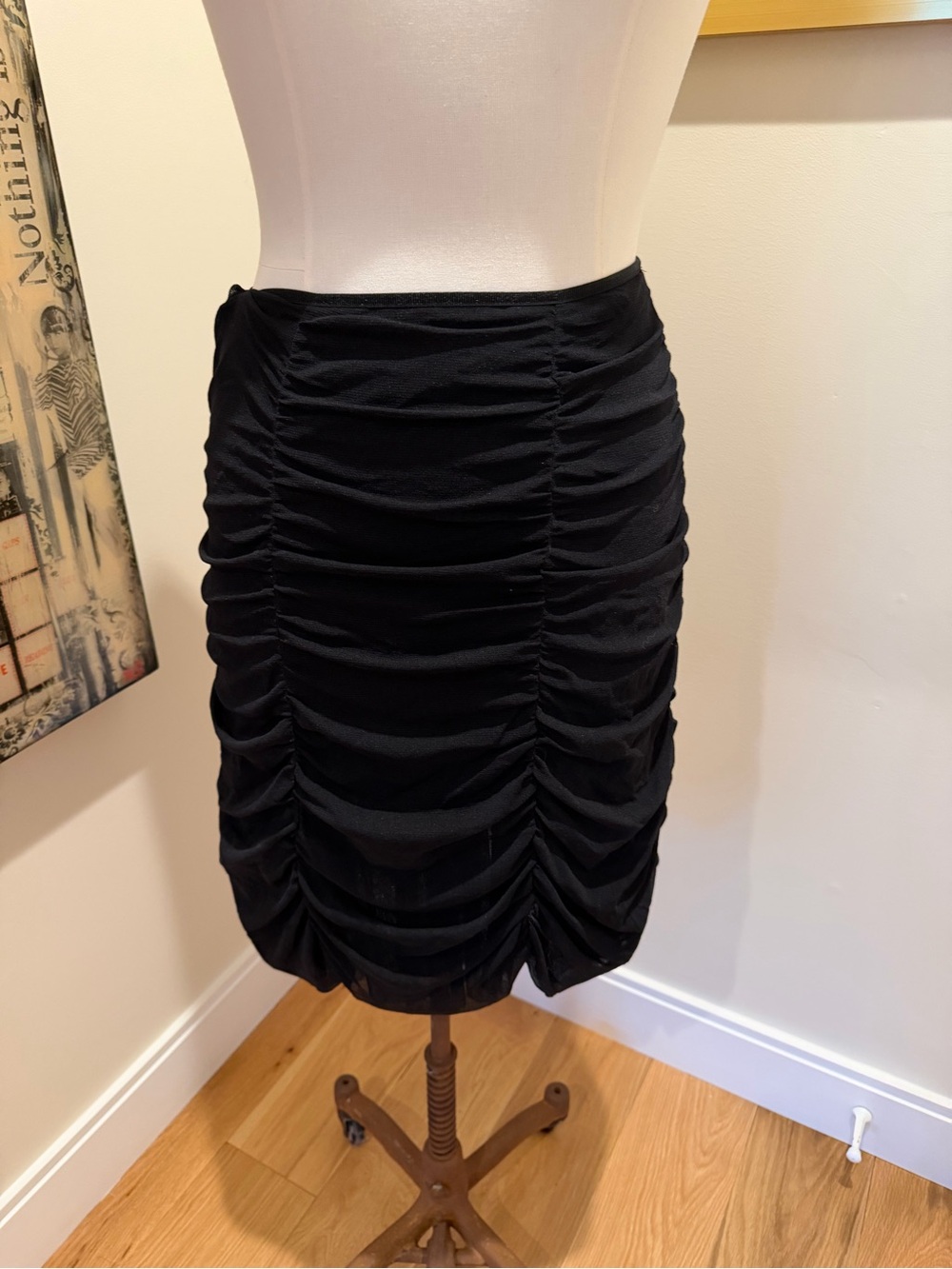 Arden B Black Ruched Skirt